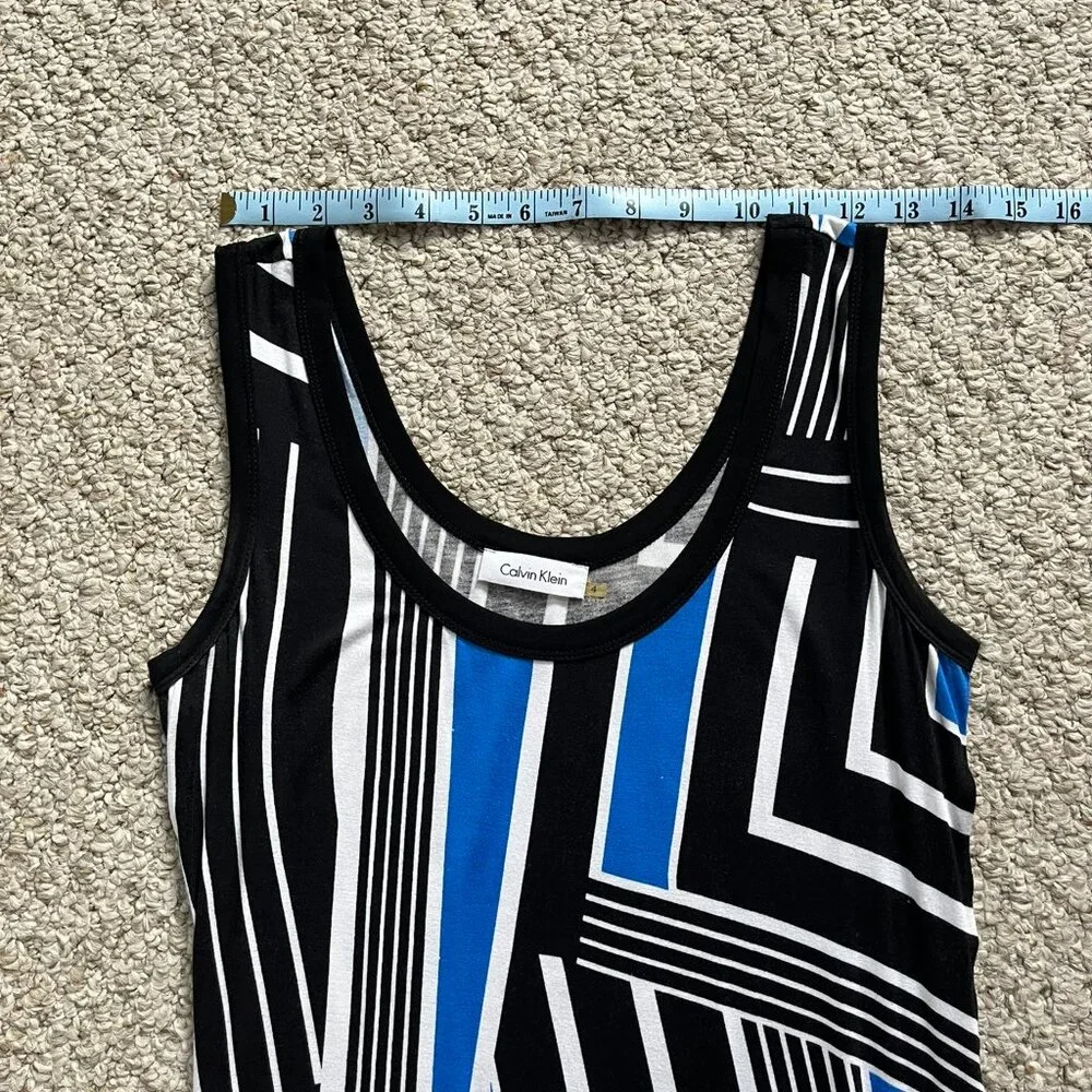 Calvin Klein Geometric Pattern Maxi Dress, Size 4 - Picture 9 of 12